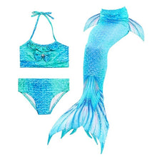 Load image into Gallery viewer, 3PCS/Set HOT Kids Girls Bikini Set Mermaid Tails with Fin Swimsuit Bikini Bathing Suit Dress for Girls Children Beach Cosplay
