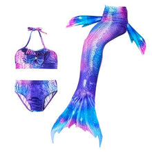 Load image into Gallery viewer, 3PCS/Set HOT Kids Girls Bikini Set Mermaid Tails with Fin Swimsuit Bikini Bathing Suit Dress for Girls Children Beach Cosplay
