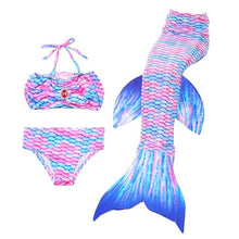 Load image into Gallery viewer, 3PCS/Set HOT Kids Girls Bikini Set Mermaid Tails with Fin Swimsuit Bikini Bathing Suit Dress for Girls Children Beach Cosplay
