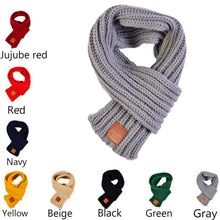 Load image into Gallery viewer, lovely cotton knitted kids scarf solid winter warm scarves children baby boy girl
