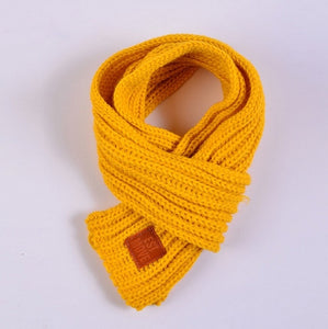 lovely cotton knitted kids scarf solid winter warm scarves children baby boy girl