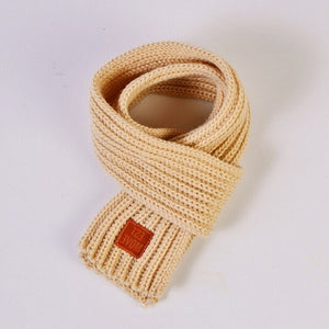 lovely cotton knitted kids scarf solid winter warm scarves children baby boy girl