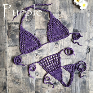 Handmade Crochet Micro Bikini G Thong String Beach Micro Swimwear Sexy Lingerie Sets 2019 Hot Sale