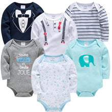 Load image into Gallery viewer, Kavkas New Baby Boys Bodysuit 6 PCS 3 PCS Long Sleeve Cotton Baby Boy Girl Clothes 0-3 months Newborn body bebe Clothing

