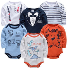 Load image into Gallery viewer, Kavkas New Baby Boys Bodysuit 6 PCS 3 PCS Long Sleeve Cotton Baby Boy Girl Clothes 0-3 months Newborn body bebe Clothing
