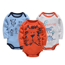 Load image into Gallery viewer, Kavkas New Baby Boys Bodysuit 6 PCS 3 PCS Long Sleeve Cotton Baby Boy Girl Clothes 0-3 months Newborn body bebe Clothing
