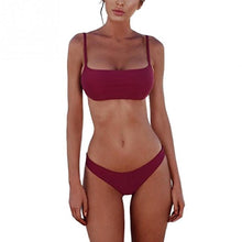 Load image into Gallery viewer, 2019 New Summer Women Solid Bikini Set Push-up UnPadded Bra Swimsuit Swimwear Triangle Bather Suit Swimming Suit Biquini
