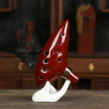 Load image into Gallery viewer, 12 Hole Ocarina New Color Ceramic Alto C Legend of Zelda Ocarina Flute Blue Instrument Dark Red Ocarina
