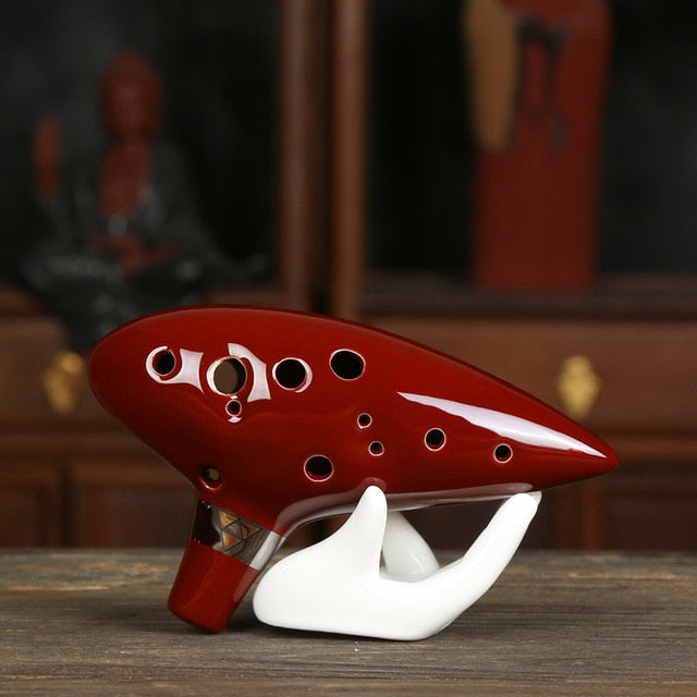 12 Hole Ocarina New Color Ceramic Alto C Legend of Zelda Ocarina Flute Blue Instrument Dark Red Ocarina