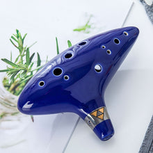 Load image into Gallery viewer, 12 Hole Ocarina New Color Ceramic Alto C Legend of Zelda Ocarina Flute Blue Instrument Dark Red Ocarina
