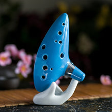 Load image into Gallery viewer, 12 Hole Ocarina New Color Ceramic Alto C Legend of Zelda Ocarina Flute Blue Instrument Dark Red Ocarina
