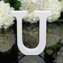 Load image into Gallery viewer, 1pc Diy Freestanding Wood Wooden Letters White Alphabet Wedding Birthday Party Home Decorations Personalised Name Design QQLIFE
