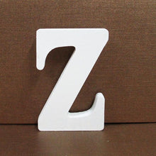 Load image into Gallery viewer, 1pc Diy Freestanding Wood Wooden Letters White Alphabet Wedding Birthday Party Home Decorations Personalised Name Design QQLIFE

