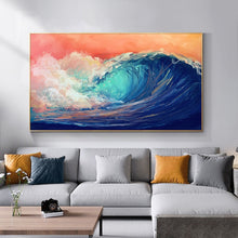 Load image into Gallery viewer, Modern Oil Painting Printed on Canvas Abstract Ocean Wave Landscape Poster Canvas Painting Wall Pictures for Living Room Decor
