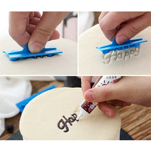 Load image into Gallery viewer, 6pcs/set Handwriting Fondant Cake Embosser Plastic Letters Mold Happy Birthday Best Wishes Baking Molds Decoration Tool
