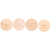 Load image into Gallery viewer, Wooden Baby Month Milestone Card Newborn Birth Month Birthday Milestone Wooden Teether Baby Kids Photography Props Toy
