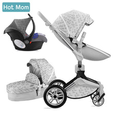Load image into Gallery viewer, Hot Mom Baby Stroller 3 in 1 travel system with bassinet and car seat，360° Rotation Function children stroller,Luxury Pram F023
