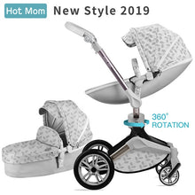 Load image into Gallery viewer, Hot Mom Baby Stroller 3 in 1 travel system with bassinet and car seat，360° Rotation Function children stroller,Luxury Pram F023
