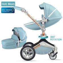 Load image into Gallery viewer, Hot Mom Baby Stroller 3 in 1 travel system with bassinet and car seat，360° Rotation Function children stroller,Luxury Pram F023
