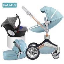 Load image into Gallery viewer, Hot Mom Baby Stroller 3 in 1 travel system with bassinet and car seat，360° Rotation Function children stroller,Luxury Pram F023
