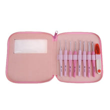Load image into Gallery viewer, Crochet Hooks Set and Bag 14pcs Soft Handle Aluminum Yarn Knitting Needles Sewing Tool Kits Ergonomic Grip Set Home Use Sewing
