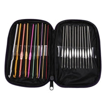 Load image into Gallery viewer, Crochet Hooks Set and Bag 14pcs Soft Handle Aluminum Yarn Knitting Needles Sewing Tool Kits Ergonomic Grip Set Home Use Sewing

