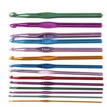 Load image into Gallery viewer, Crochet Hooks Set and Bag 14pcs Soft Handle Aluminum Yarn Knitting Needles Sewing Tool Kits Ergonomic Grip Set Home Use Sewing
