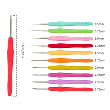 Load image into Gallery viewer, Crochet Hooks Set and Bag 14pcs Soft Handle Aluminum Yarn Knitting Needles Sewing Tool Kits Ergonomic Grip Set Home Use Sewing
