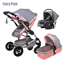 Load image into Gallery viewer, Babyfond Baby stroller high landscape baby Cart  3 in 1 baby  stroller with car seat 2 in 1 baby stroller CE safety
