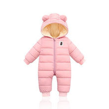 Load image into Gallery viewer, LZH 2020 Autumn Winter Infant Baby Clothing New Baby Boys Thick Down Cotton Jumpsuit Girls Long-sleeved Hooded Romper 3-12 Month
