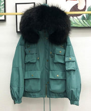 Load image into Gallery viewer, Large Natural Raccoon Fur Women Down Coat Winter Thick 90% White Duck Down Parka Female Hooded Short Jacket Loose Down Outerwear
