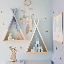 Load image into Gallery viewer, 23*39cm New Creative Triangle Wall Frame House Shelf Display Rack Decorate Living Room Bedroom Children Room Crafts Storage Rack
