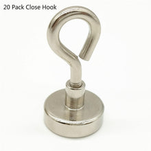 Load image into Gallery viewer, D16 Heavy Duty Neodymium Rare Earth Magnet Hook 20 Pack 12LB Pulling Force Hanging Mighty Magnetic Close Hooks Great for Fridge
