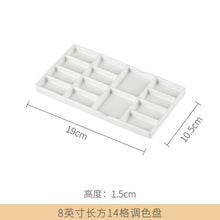 Load image into Gallery viewer, Ceramic palette multi-grid watercolor painting white porcelain palette art supplies professional painting ceramic supplies
