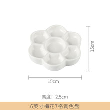 Load image into Gallery viewer, Ceramic palette multi-grid watercolor painting white porcelain palette art supplies professional painting ceramic supplies
