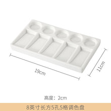 Load image into Gallery viewer, Ceramic palette multi-grid watercolor painting white porcelain palette art supplies professional painting ceramic supplies

