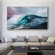Load image into Gallery viewer, Modern Oil Painting Printed on Canvas Abstract Ocean Wave Landscape Poster Canvas Painting Wall Pictures for Living Room Decor
