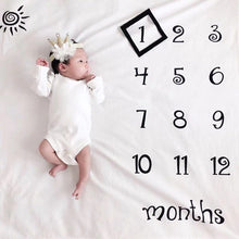 Load image into Gallery viewer, Milestone Photography Props Newborn Baby Photography Blanket Monthly Growth Blanket Background Cloth Commemorate Rug 100X100cm

