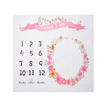 Load image into Gallery viewer, Milestone Photography Props Newborn Baby Photography Blanket Monthly Growth Blanket Background Cloth Commemorate Rug 100X100cm
