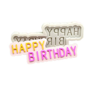 6pcs/set Handwriting Fondant Cake Embosser Plastic Letters Mold Happy Birthday Best Wishes Baking Molds Decoration Tool