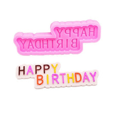 Load image into Gallery viewer, 6pcs/set Handwriting Fondant Cake Embosser Plastic Letters Mold Happy Birthday Best Wishes Baking Molds Decoration Tool
