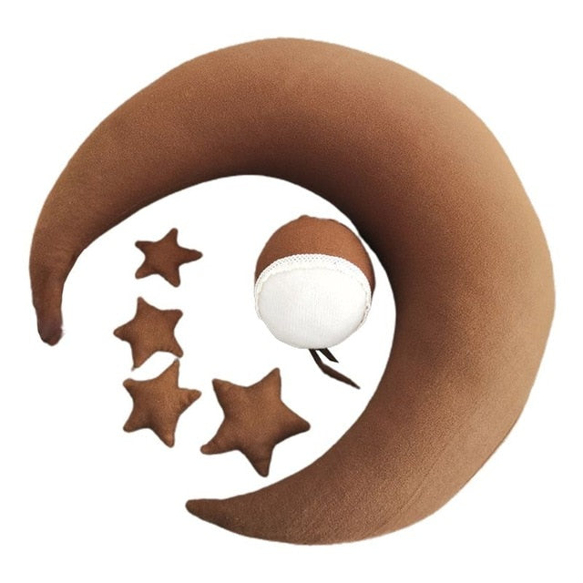 Baby Hat Posing Beans Moon Pillow Stars Set Newborn Photography Props Infants Photo Shooting Accessories