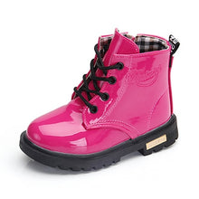 Load image into Gallery viewer, New Children Shoes Boots for Children Size 21-37 Martin Boots for Girl PU Leather Waterproof Winter Kids Snow Shoes Girls Boots
