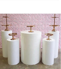 Load image into Gallery viewer, Round Cylinder Pedestal Display Art Decor Cake Rack Plinths Pillars for DIY Wedding Decorations Holiday
