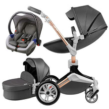 Load image into Gallery viewer, Hot Mom Baby Stroller 3 in 1 travel system with bassinet and car seat，360° Rotation Function children stroller,Luxury Pram F023
