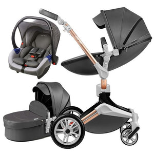 Hot Mom Baby Stroller 3 in 1 travel system with bassinet and car seat，360° Rotation Function children stroller,Luxury Pram F023