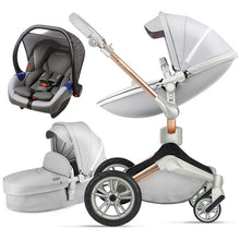 Load image into Gallery viewer, Hot Mom Baby Stroller 3 in 1 travel system with bassinet and car seat，360° Rotation Function children stroller,Luxury Pram F023
