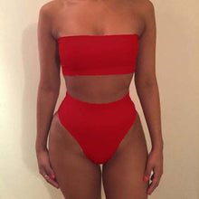 Load image into Gallery viewer, Bikini Female Swimsuit  Summer Sexy Women Push-up Bra High Waist Bikini Set Swim Suit Swimwear Beachwear Bathing Suit S-3XL 2PCS
