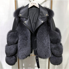Load image into Gallery viewer, Fashion Real Fox Fur Coats With Genuine Sheepskin Leather Wholeskin Natural Fox Fur Jacket Outwear Luxury Women 2020 Winter New
