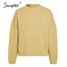 Load image into Gallery viewer, Simplee Women geometric khaki knitted sweater women casual Houndstooth lady pullover sweater female Autumn winter retro jumper
